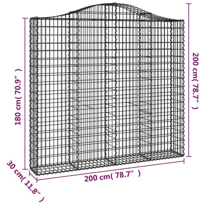 Cesti Gabbioni ad Arco 5 pz 200x30x180/200 cm Ferro Zincato | homemem39