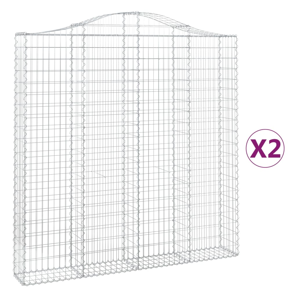 Cesti Gabbioni ad Arco 2 pz 200x30x200/220 cm Ferro Zincato | homemem39