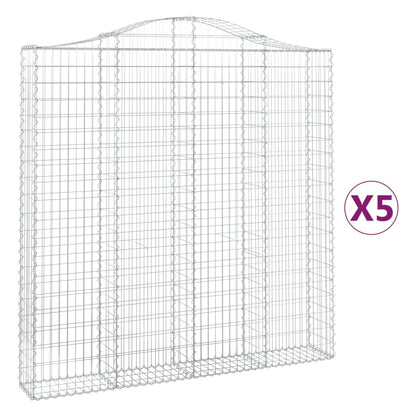 Cesti Gabbioni ad Arco 5 pz 200x30x200/220 cm Ferro Zincato | homemem39