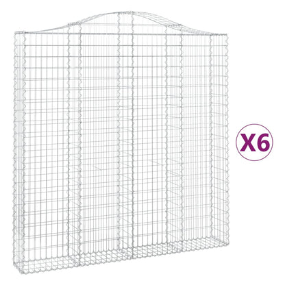 Cesti Gabbioni ad Arco 6 pz 200x30x200/220 cm Ferro Zincato | homemem39