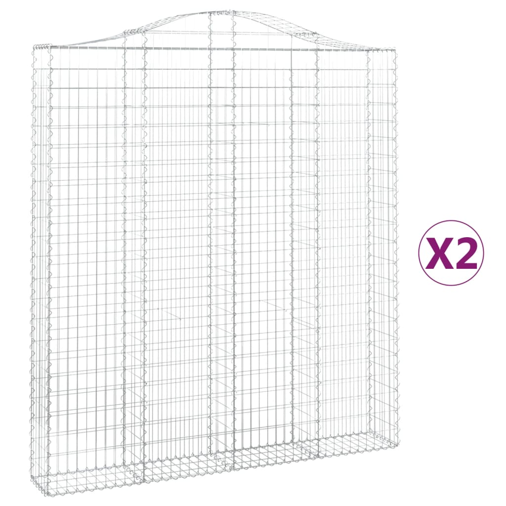 Cesti Gabbioni ad Arco 2 pz 200x30x220/240 cm Ferro Zincato | homemem39