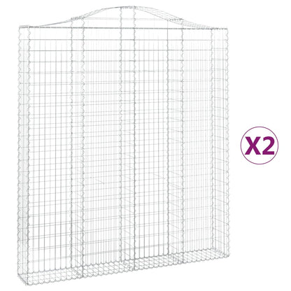 Cesti Gabbioni ad Arco 2 pz 200x30x220/240 cm Ferro Zincato | homemem39
