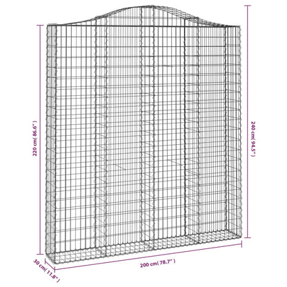 Cesti Gabbioni ad Arco 2 pz 200x30x220/240 cm Ferro Zincato | homemem39