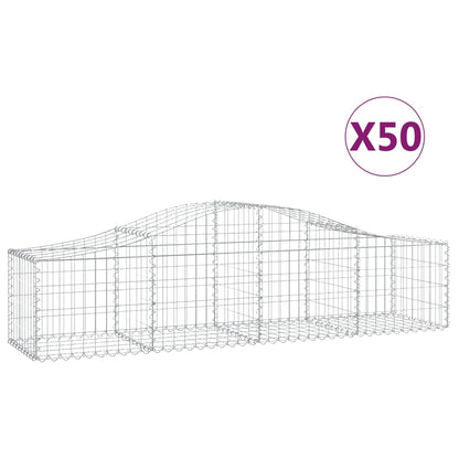 Cesti Gabbioni ad Arco 50 pz 200x50x40/60 cm Ferro Zincato | homemem39