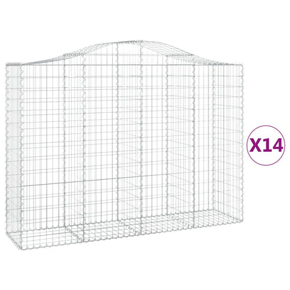 Cesti Gabbioni ad Arco 14 pz 200x50x140/160 cm Ferro Zincato - homemem39