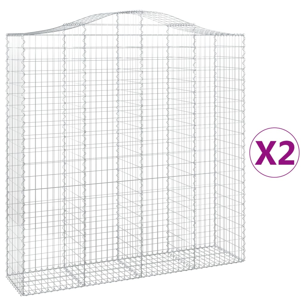 Cesti Gabbioni ad Arco 2 pz 200x50x200/220 cm Ferro Zincato | homemem39
