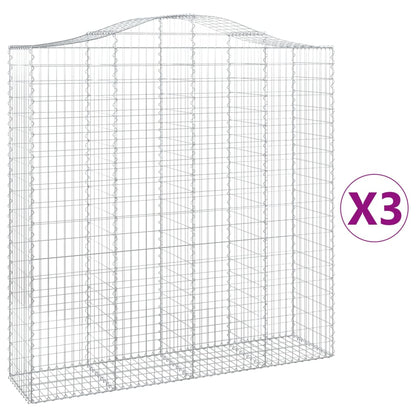 Cesti Gabbioni ad Arco 3 pz 200x50x200/220 cm Ferro Zincato | homemem39