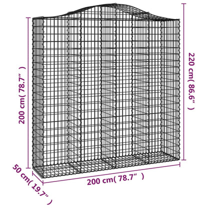 Cesti Gabbioni ad Arco 3 pz 200x50x200/220 cm Ferro Zincato | homemem39