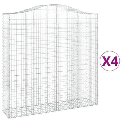 Cesti Gabbioni ad Arco 4 pz 200x50x200/220 cm Ferro Zincato | homemem39