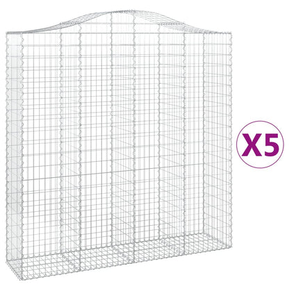 Cesti Gabbioni ad Arco 5 pz 200x50x200/220 cm Ferro Zincato | homemem39