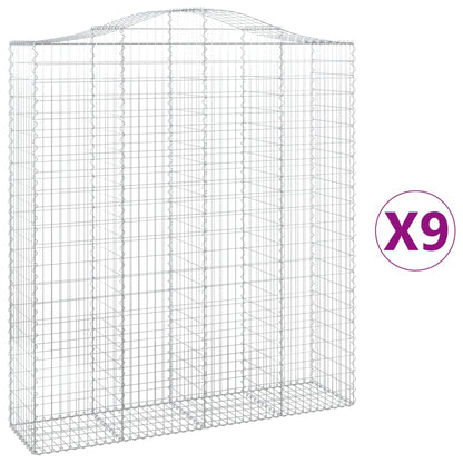 Cesti Gabbioni ad Arco 9 pz 200x50x220/240 cm Ferro Zincato | homemem39