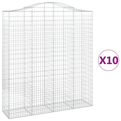 Cesti Gabbioni ad Arco 10 pz 200x50x220/240 cm Ferro Zincato | homemem39
