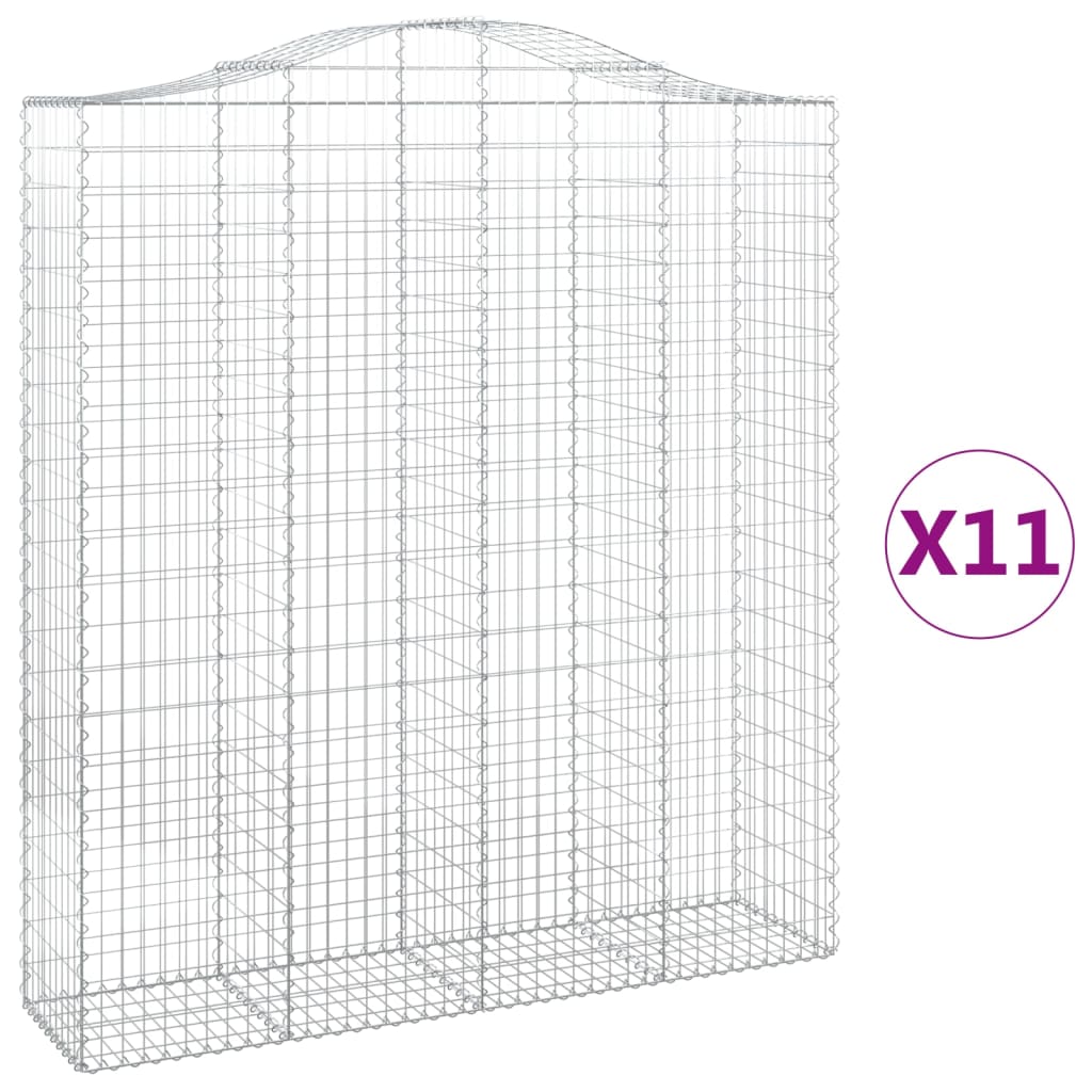 Cesti Gabbioni ad Arco 11 pz 200x50x220/240 cm Ferro Zincato | homemem39