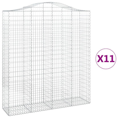 Cesti Gabbioni ad Arco 11 pz 200x50x220/240 cm Ferro Zincato | homemem39