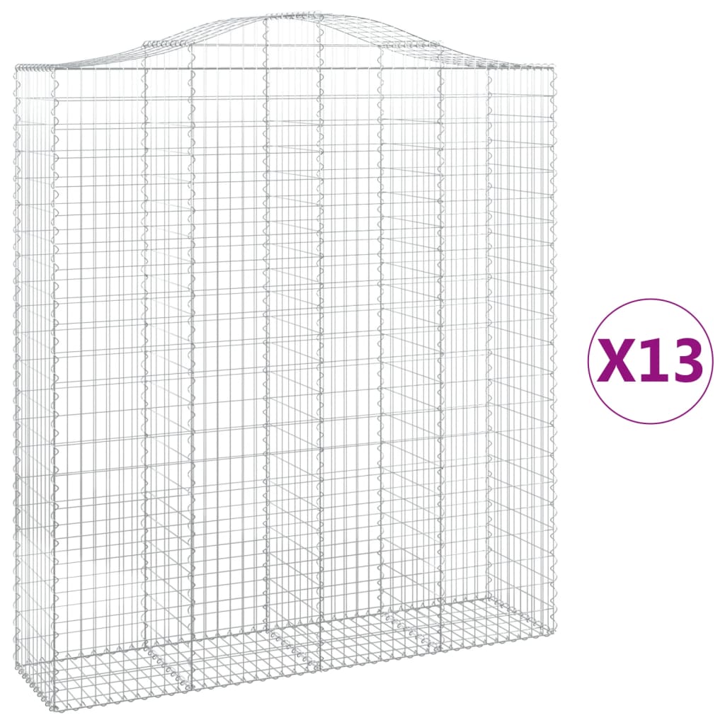 Cesti Gabbioni ad Arco 13 pz 200x50x220/240 cm Ferro Zincato | homemem39