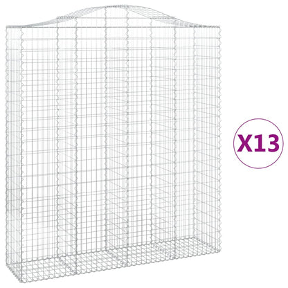 Cesti Gabbioni ad Arco 13 pz 200x50x220/240 cm Ferro Zincato | homemem39
