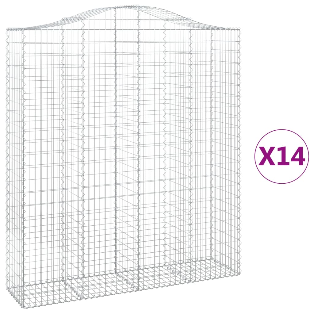 Cesti Gabbioni ad Arco 14 pz 200x50x220/240 cm Ferro Zincato | homemem39