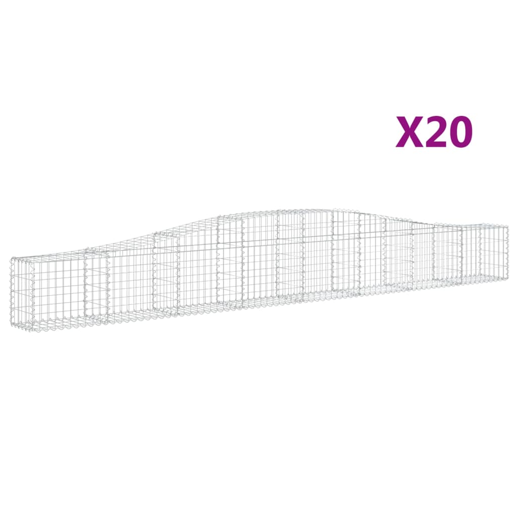 Cesti Gabbioni ad Arco 20 pz 400x30x40/60 cm Ferro Zincato | homemem39