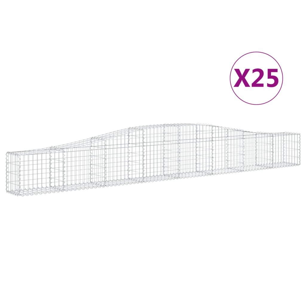 Cesti Gabbioni ad Arco 25 pz 400x30x40/60 cm Ferro Zincato | homemem39
