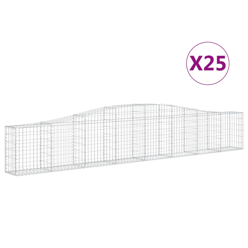 Cesti Gabbioni ad Arco 25 pz 400x30x60/80 cm Ferro Zincato | homemem39