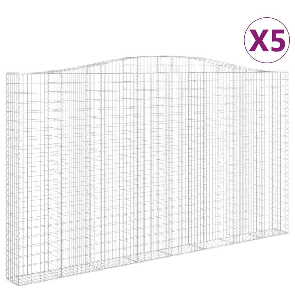 Cesti Gabbioni ad Arco 5 pz 400x30x220/240 cm Ferro Zincato | homemem39