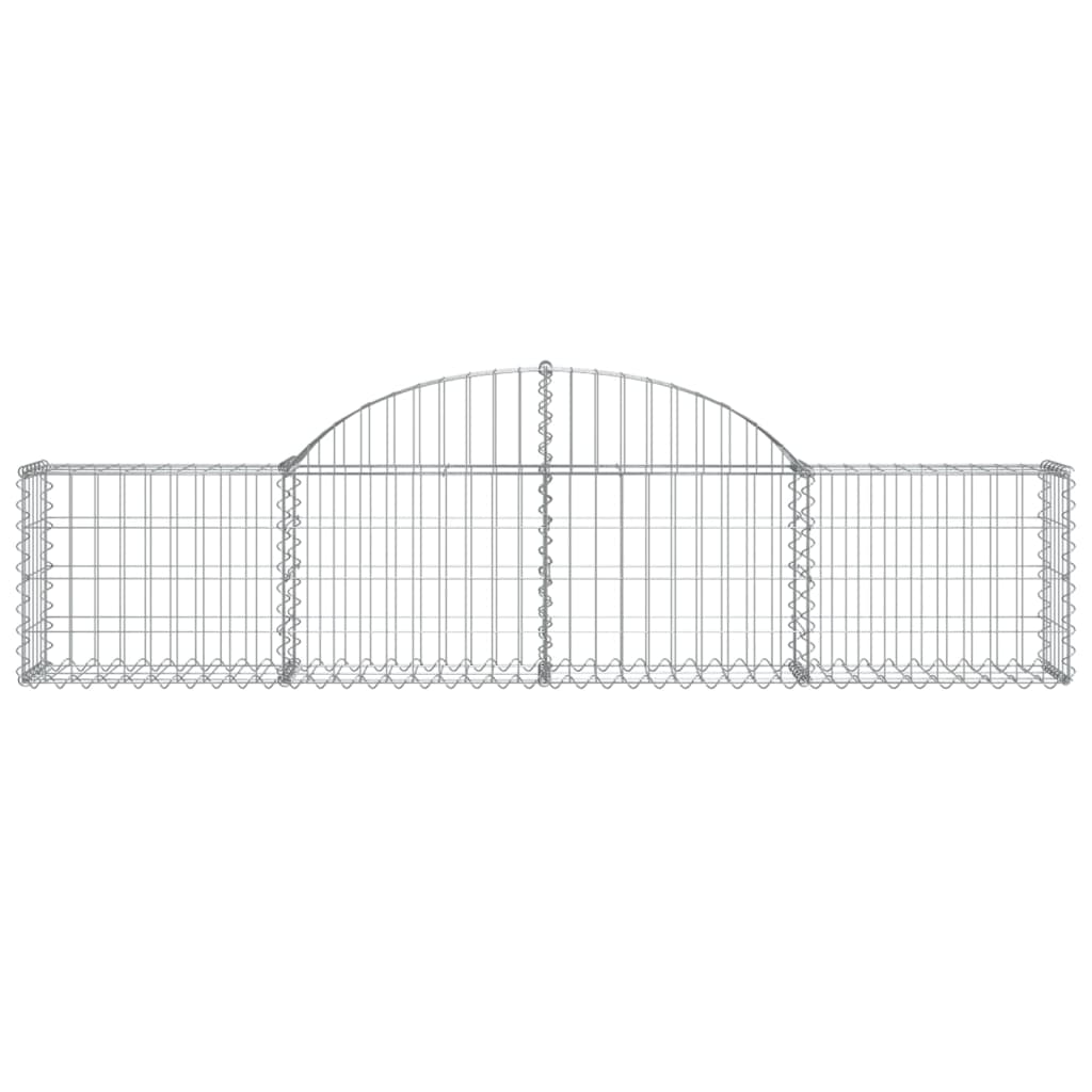 Arched Gabion Baskets 5 pcs 200x30x40/60 cm Galvanized Iron