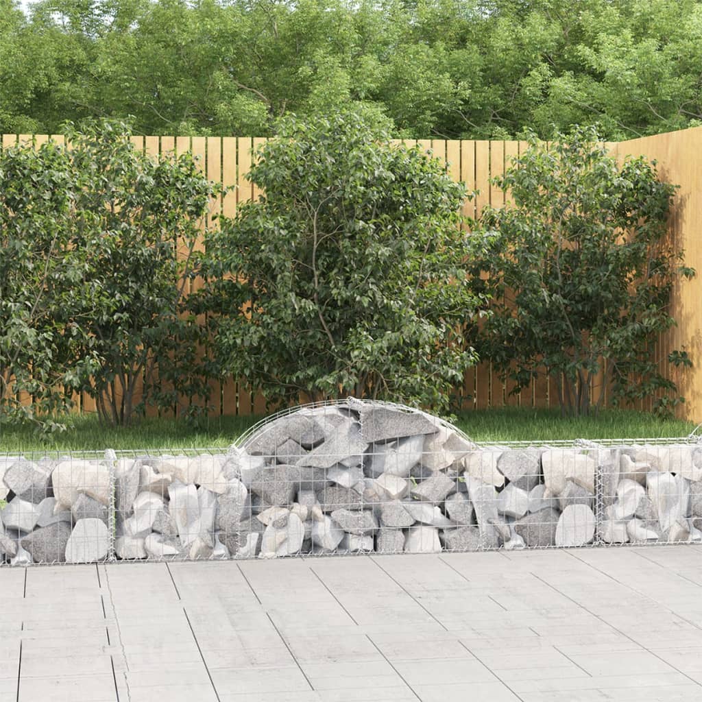 Arched Gabion Baskets 5 pcs 200x30x40/60 cm Galvanized Iron