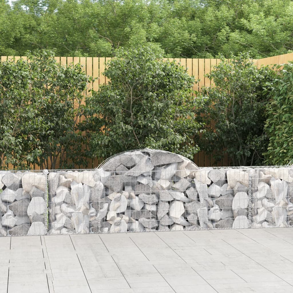 Arched Gabion Baskets 40 pcs 200x30x60/80 cm Galvanized Iron