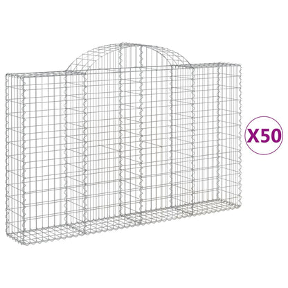 Arched Gabion Baskets 50 pcs 200x30x120/140 cm Galvanized Iron