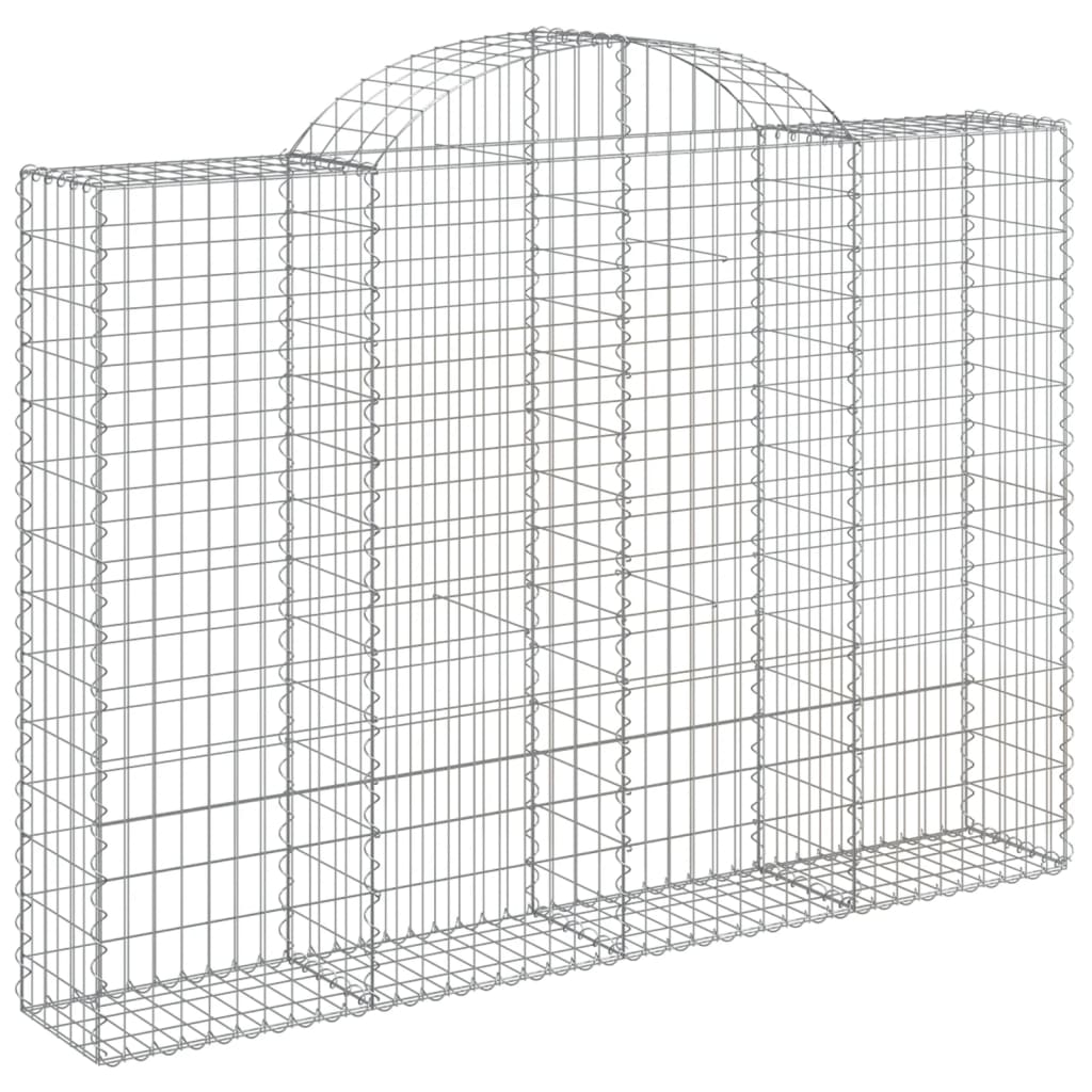 Arched Gabion Baskets 9 pcs 200x30x140/160 cm Galvanized Iron