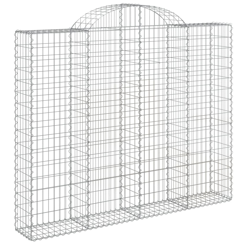 Arched Gabion Baskets 2 pcs 200x30x160/180 cm Galvanized Iron