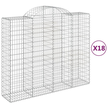 Cesti Gabbioni ad Arco 18 pz 200x50x160/180 cm Ferro Zincato