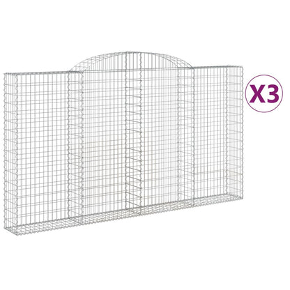 Cesti Gabbioni ad Arco 3 pz 300x30x160/180 cm Ferro Zincato | homemem39