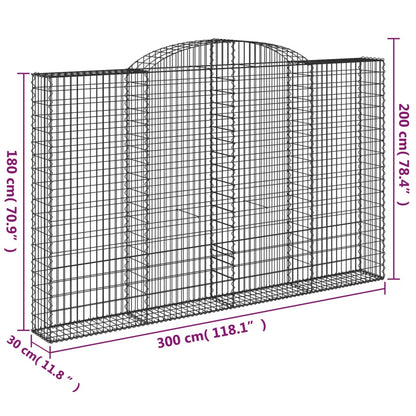 Cesti Gabbioni ad Arco 2 pz 300x30x180/200 cm Ferro Zincato | homemem39