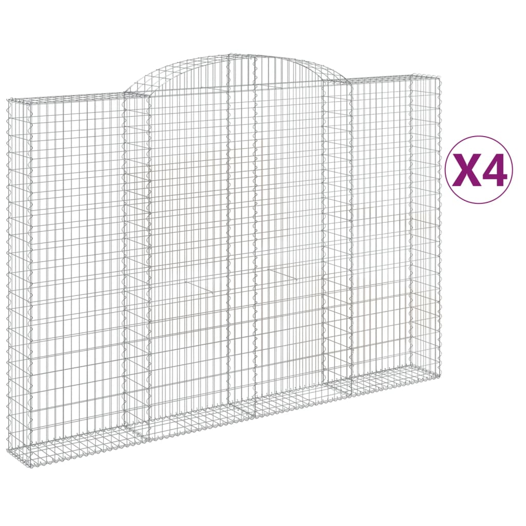 Cesti Gabbioni ad Arco 4 pz 300x30x200/220 cm Ferro Zincato | homemem39