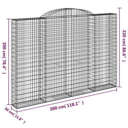 Cesti Gabbioni ad Arco 5 pz 300x30x200/220 cm Ferro Zincato