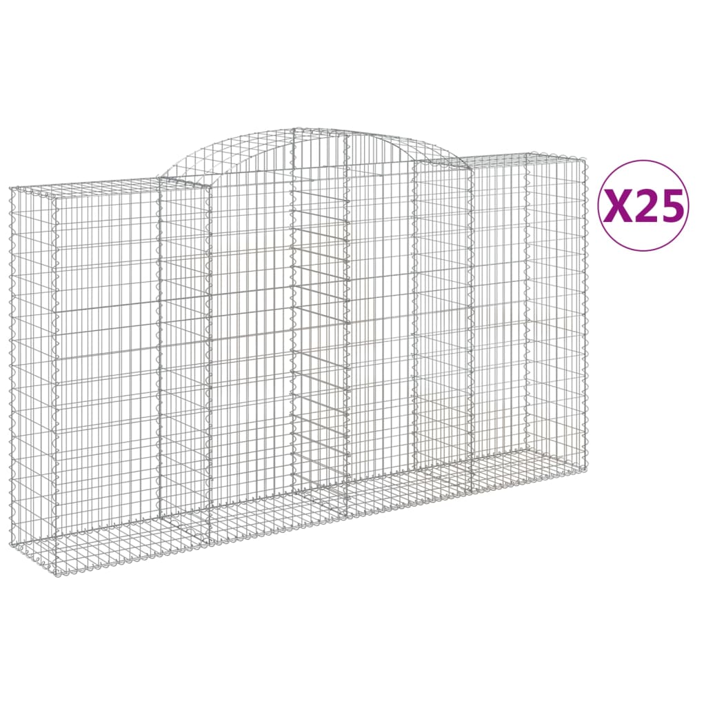 Cesti Gabbioni ad Arco 25 pz 300x50x160/180 cm Ferro Zincato | homemem39