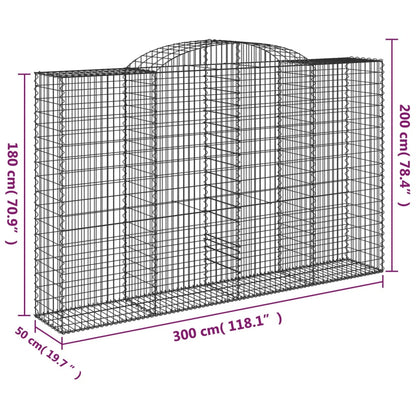 Cesti Gabbioni ad Arco 8 pz 300x50x180/200 cm Ferro Zincato - homemem39