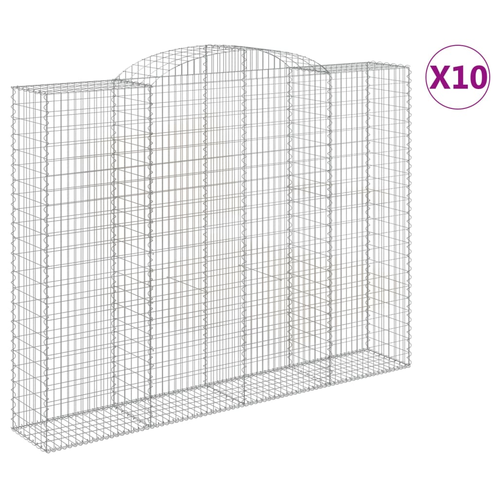 Cesti Gabbioni ad Arco 10 pz 300x50x220/240 cm Ferro Zincato | homemem39