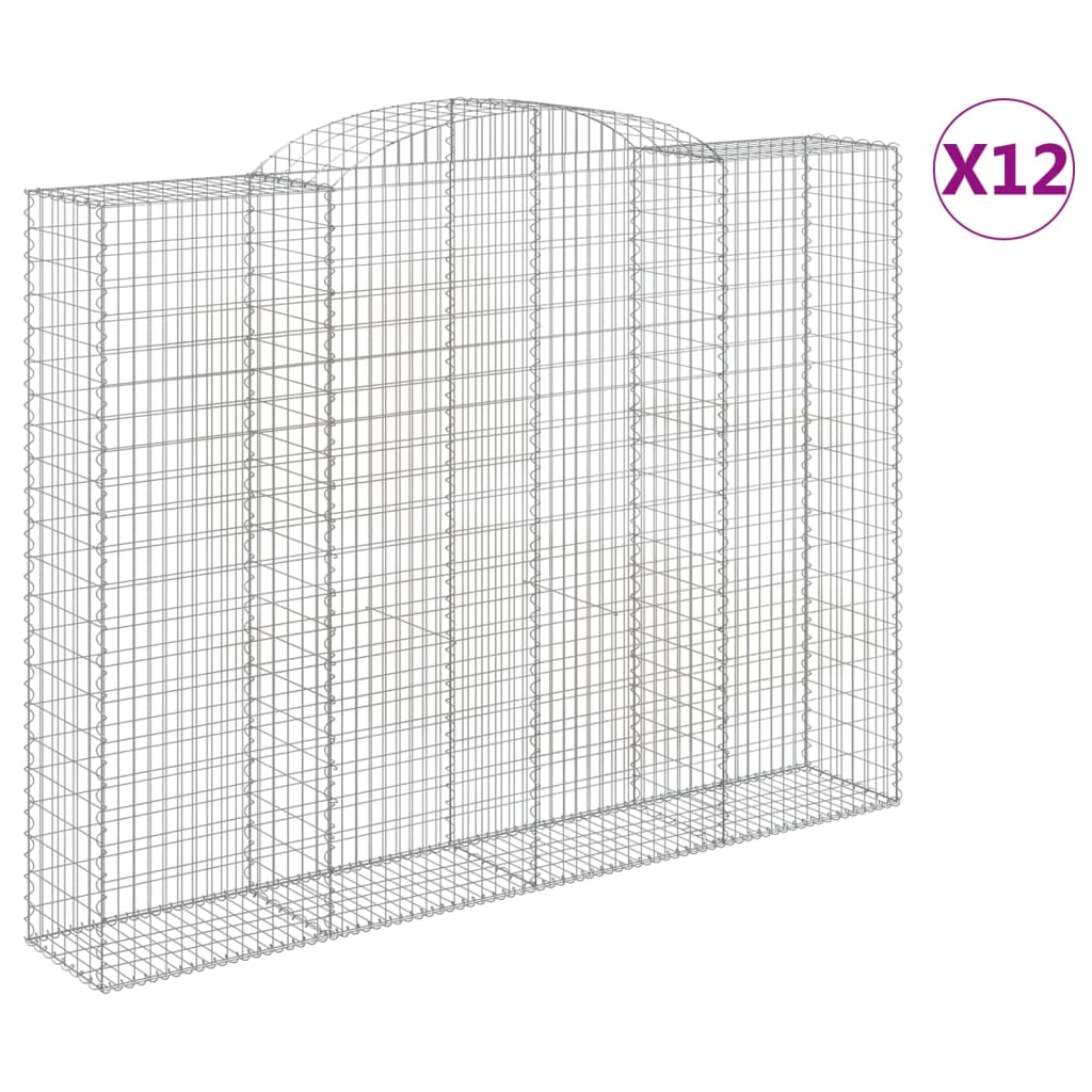 Cesti Gabbioni ad Arco 12 pz 300x50x220/240 cm Ferro Zincato | homemem39