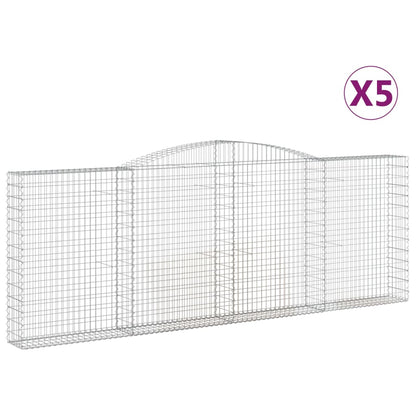 Cesti Gabbioni ad Arco 5 pz 400x30x140/160 cm Ferro Zincato | homemem39