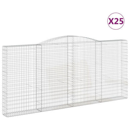 Cesti Gabbioni ad Arco 25 pz 400x30x180/200 cm Ferro Zincato | homemem39