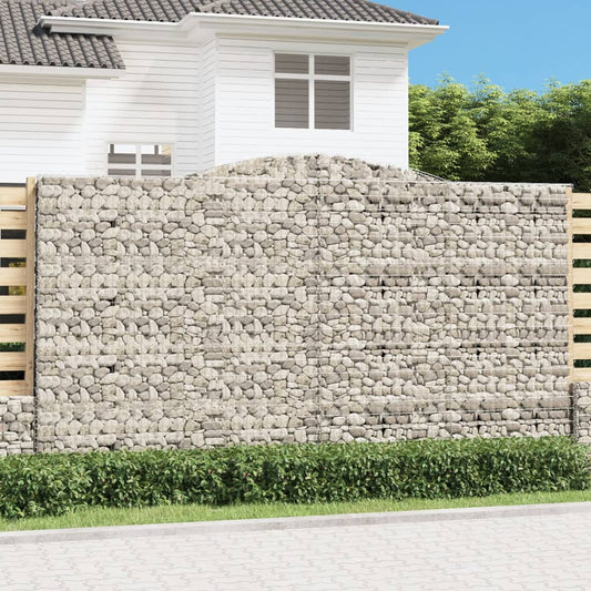 Arched Gabion Baskets 9 pcs 400x30x220/240 cm Galvanized Iron