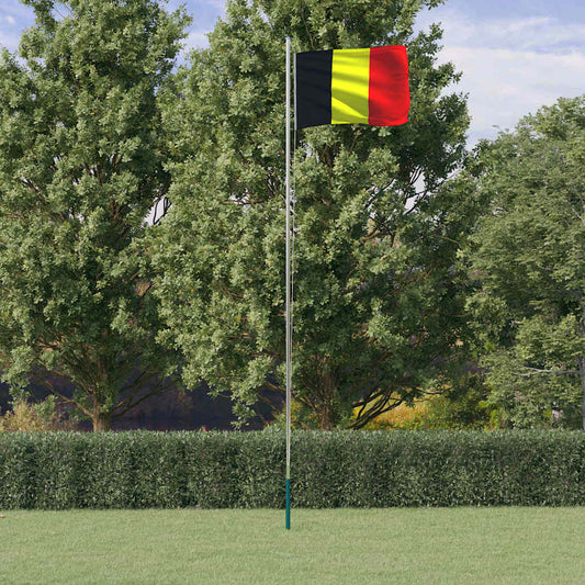Asta e Bandiera Belgio 6,08 m Alluminio - homemem39