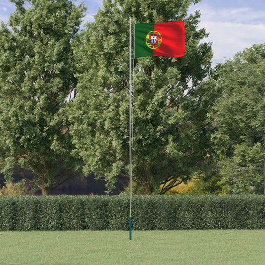 Asta e Bandiera Portogallo 6,08 m Alluminio - homemem39
