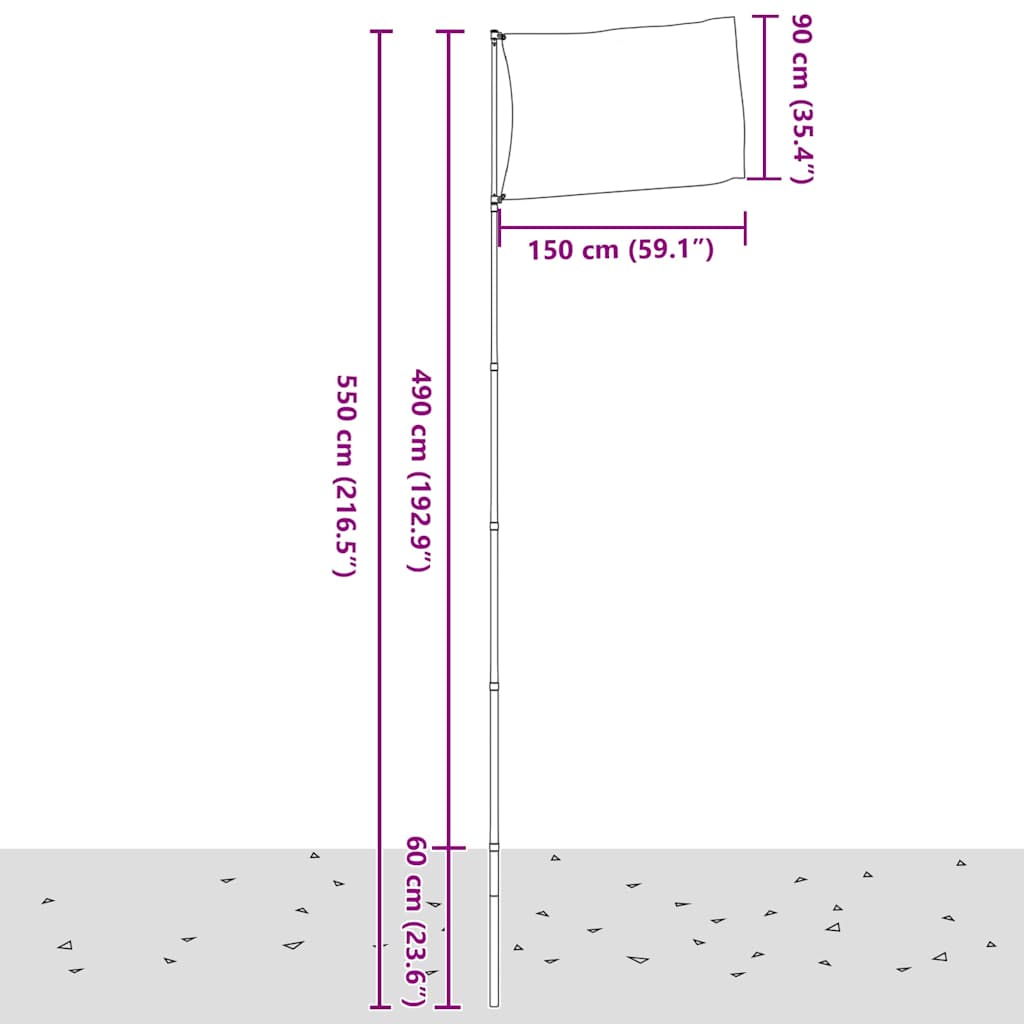 Asta e Bandiera Svezia 5,5 m Alluminio | homemem39