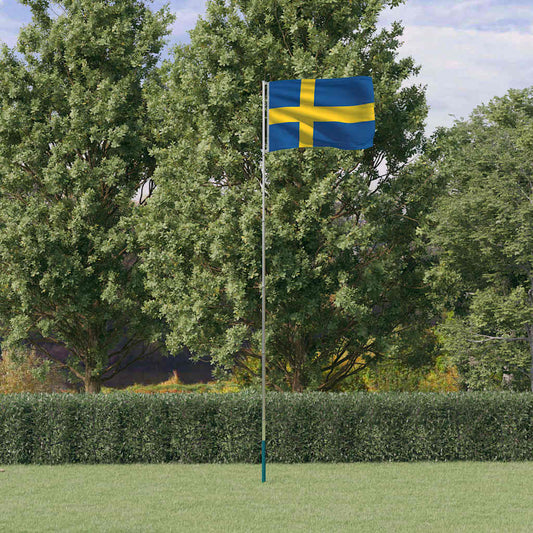 Asta e Bandiera Svezia 5,5 m Alluminio - homemem39