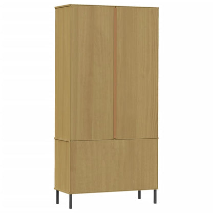 Libreria con Gambe Metallo Marrone 85x35x172,5 cm Massello OSLO | homemem39