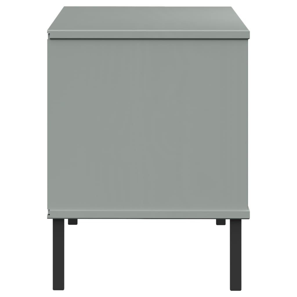 Scarpiera Gambe Metallo Grigio 106x35x45cm Legno Massello OSLO - homemem39