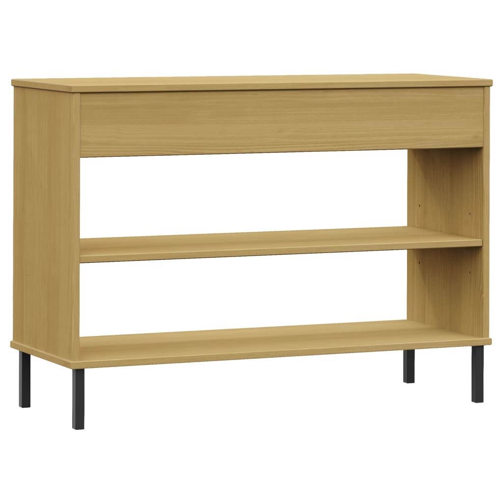 Mobile Consolle Gambe Metallo Marrone Legno Massello Pino OSLO | homemem39